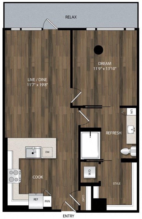 Portland Astoria Apartments in Portland, Oregon A16 Floor Plan